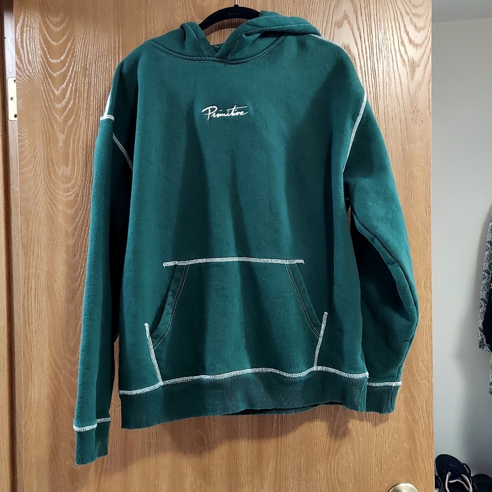 Primitive Contra Forest Green Hooded Sweatshirt Men's Size Large - Picture 2 of 5